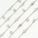 Load image into Gallery viewer, Cubic Zirconia Heart Shape Dangle & Connected Wire Chain