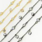 Load image into Gallery viewer, Cubic Zirconia Heart Shape Dangle & Connected Wire Chain