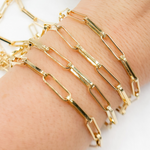 Load image into Gallery viewer, Gold Plated 925 Sterling Silver Flat Paperclip Chain