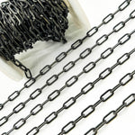 Load image into Gallery viewer, Black Rhodium Matt Sterling Silver Flat Paperclip Chain