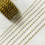 Load image into Gallery viewer, Gold Plated Enamel Sterling Silver Black Enamel Chain