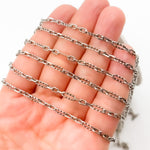 Load image into Gallery viewer, Oxidized Sterling Silver Hammered Long and Short Oval Link Chain