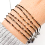 Load image into Gallery viewer, Black Rhodium Sterling Silver Wheat Chain