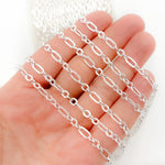 Load image into Gallery viewer, Sterling Silver Textured Long and Short Link Chain