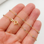 Load image into Gallery viewer, 14K Solid Gold Satellite Yellow and White Gold Chain