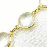 Load image into Gallery viewer, Crystal Round Shape Bezel Gold Plated Wire Chain.