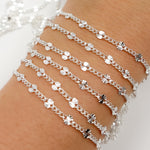 Load image into Gallery viewer, Sterling Silver Curb Chain with Textured Disc Link