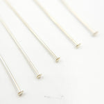 Load image into Gallery viewer, 24 Gauge White Sterling Silver Flat 1.5 Inch Headpin