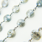 Load image into Gallery viewer, Coated Quartz Coin Shape Oxidized Wire Chain.