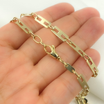 Load image into Gallery viewer, 501295G. 14k Solid Yellow Gold Mirror Flat Rectangle Link Chain