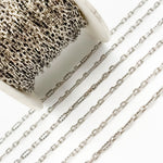 Load image into Gallery viewer, Oxidized Sterling Silver Hammered Long and Short Oval Link Chain