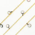 Load image into Gallery viewer, Created White Opal Round Shape Dangle Chain