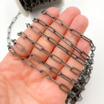 Load image into Gallery viewer, Black Rhodium Sterling Silver Matte Paperclip Chain
