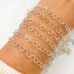 Load image into Gallery viewer, Sterling Silver Hammered Round Link Chain