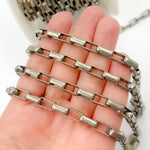 Load image into Gallery viewer, Oxidized Sterling Silver Smooth Box Chain