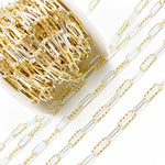 Load image into Gallery viewer, Sterling Silver Smooth and Gold Plated Diamond Cut Paperclip