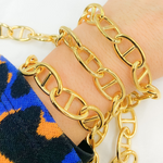 Load image into Gallery viewer, Gold Plated Sterling Silver Thick Marina Link Hollow Chain.