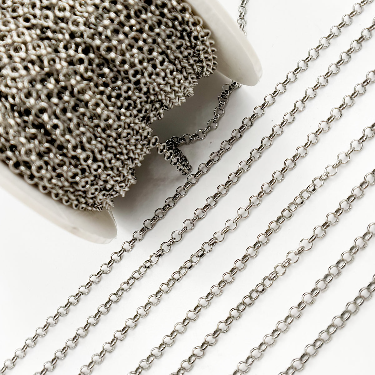 Oxidized Sterling Silver Rolo Chain
