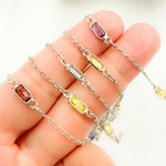 Load image into Gallery viewer, Multi Color Cubic Zirconia Rectangular Shape Connected Chain