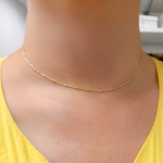 Load image into Gallery viewer, Gold Plated Sterling Silver Chain with Silver Cubes