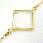 Load image into Gallery viewer, Crystal Rectangle Shape Bezel Gold Plated Wire Chain.