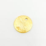 Load image into Gallery viewer, 8MM Gold-plated sterling silver brushed round flat disc charm with a single hole