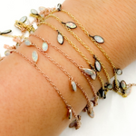 Load image into Gallery viewer, Created White Opal Marquise Shape Dangle Wire Chain