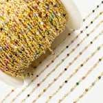 Load image into Gallery viewer, Gold Plated Sterling Silver Multi Gemstone Wire Chain