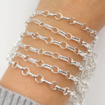 Load image into Gallery viewer, Sterling Silver Oval and Circle Links Cable Chain