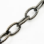 Load image into Gallery viewer, Black Rhodium Sterling Silver Twisted Oval Link Chain
