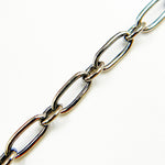 Load image into Gallery viewer, Y134OX. Oxidized Sterling Silver Smooth Long and Short Link Chain