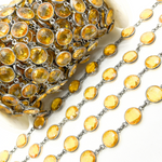 Load image into Gallery viewer, Hydro Quartz Round Shape Bezel Oxidized Wire Chain