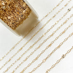 Load image into Gallery viewer, 14K Gold-Filled Smooth Paperclip and Diamond Cut Marina Link Chain