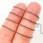 Load image into Gallery viewer, Black Rhodium Sterling Silver Diamond Cut Ball Chain