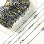 Load image into Gallery viewer, Multi Color Cubic Zirconia Rectangular Shape Connected Chain
