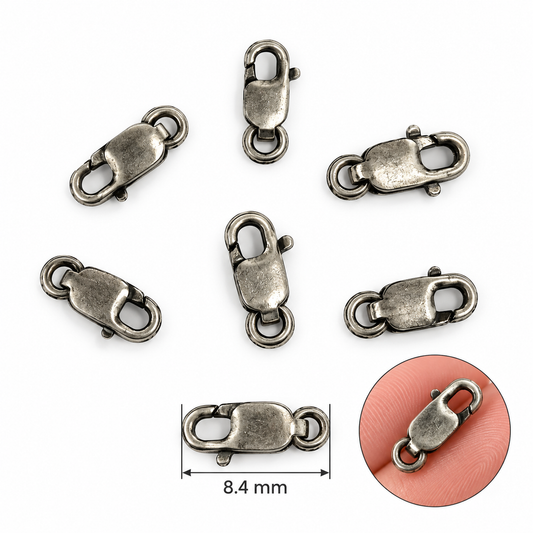 0925LC0WROX. Oxidized Sterling Silver 8.4mm Lobster Clasp