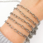 Load image into Gallery viewer, Oxidized Sterling Silver Hammered Cable Chain