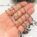 Load image into Gallery viewer, Cubic Zirconia Rectangle Shape Dangle & Connected Wire Chain