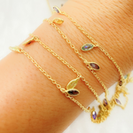 Load image into Gallery viewer, Multi Color Cubic Zirconia Marquise Shape Dangle Chain