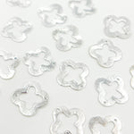 Load image into Gallery viewer, 15MM White Sterling Silver Brushed Flower Connector