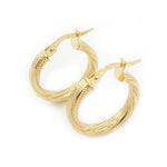 Load image into Gallery viewer, 15850024626. 14K Solid Gold Textured Hollow Hoop Earrings