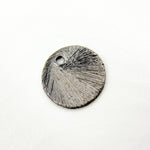 Load image into Gallery viewer, 12MM Black Rhodium Sterling Silver Brushed Round Flat Disc Charm with a Single Hole