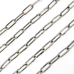 Load image into Gallery viewer, Sterling Silver Black Rhodium Shinny Flat Paperclip Chain