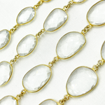 Load image into Gallery viewer, Crystal Organic Shape Bezel Gold Plated Wire Chain.
