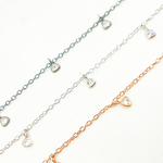 Load image into Gallery viewer, Cubic Zirconia Triangle 3mm Shape Dangle Chain