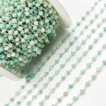 Load image into Gallery viewer, Amazonite White Sterling Silver Wire Chain