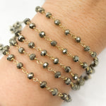 Load image into Gallery viewer, Pyrite Gold Plated 925 Sterling Silver Wire Chain.