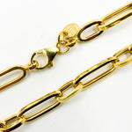 Load image into Gallery viewer, TRE001. 14k Solid Yellow Hollow Gold Long and Short Link Chain