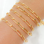 Load image into Gallery viewer, Gold Filled Curb Paperclip Chain