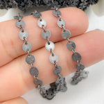 Load image into Gallery viewer, Oxidized Sterling Silver Textured Disc Chain